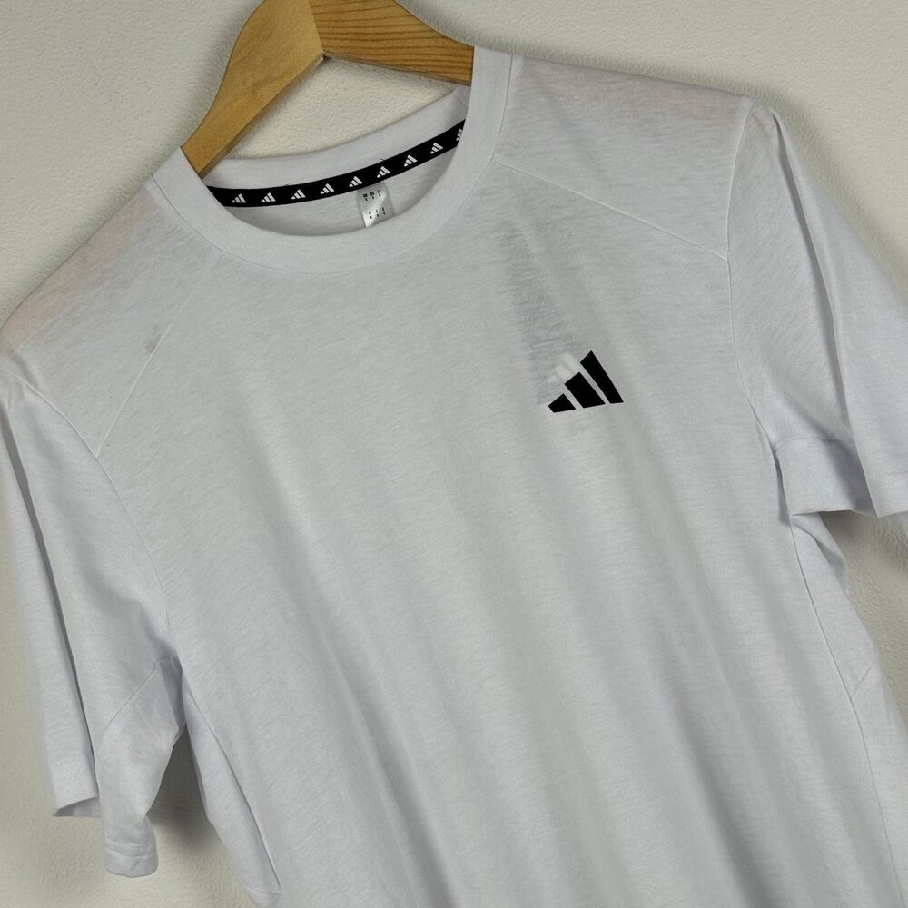 Adidas TR-ES prime Tee Men size Small S Aeroready White Cotton Blend IC7434 NEW